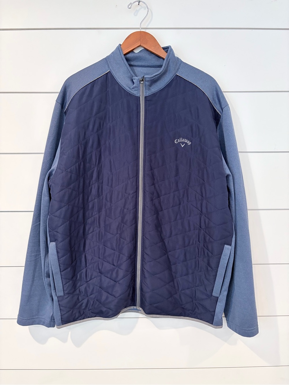 Callaway XXL Blue Quilted Golf Jacket Gorpcore Performance Full Zip
